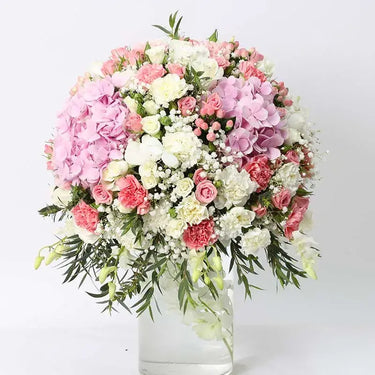 Mixed Floral Arrangement in Glass Vase